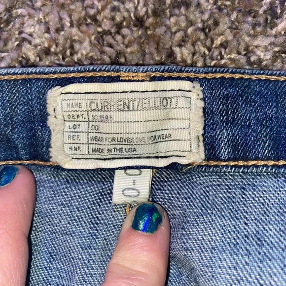 Current/Elliott The Stiletto Jeans in Denim Leopard Destroy Size 30 - Picture 10 of 15